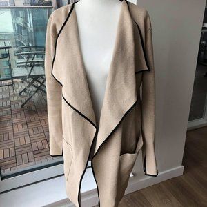 🏝️ Cream Cardigan with Leather Detail - XS